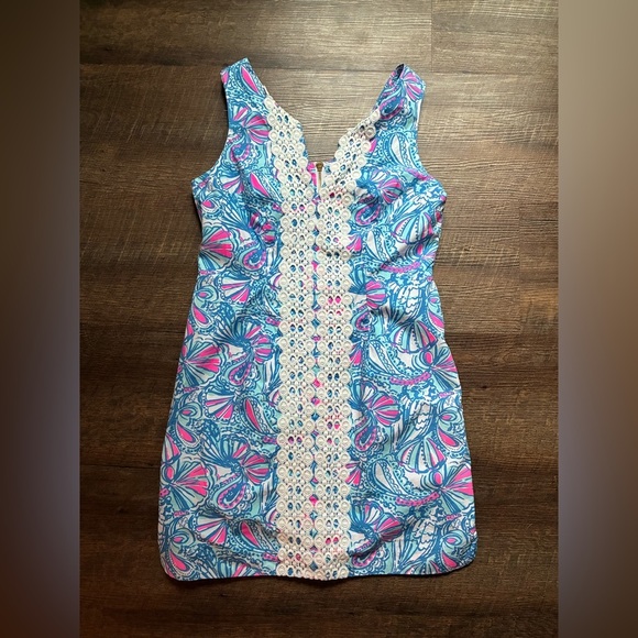 Lilly Pulitzer dress Target 20th anniversary collab My Fans blue mini Shift EUC - Picture 12 of 15